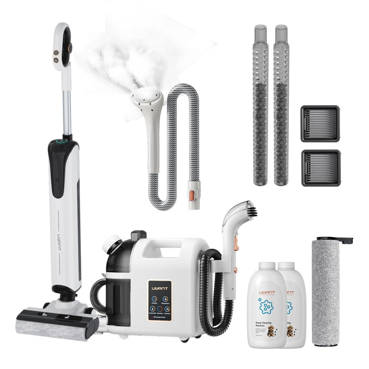 UWANT EuropeCombo - D100 Wet And Dry Vacuum Cleaner x B200 Steam Cleaner with SteamerWet and Dry Vaccum Cleaners