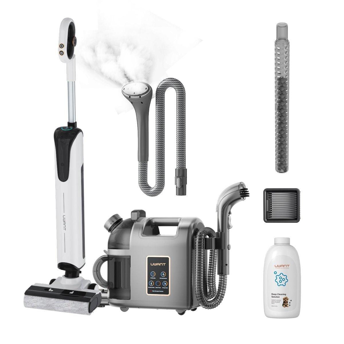 UWANT EuropeCombo - D100 Wet And Dry Vacuum Cleaner x B200 Steam Cleaner with SteamerWet and Dry Vaccum Cleaners