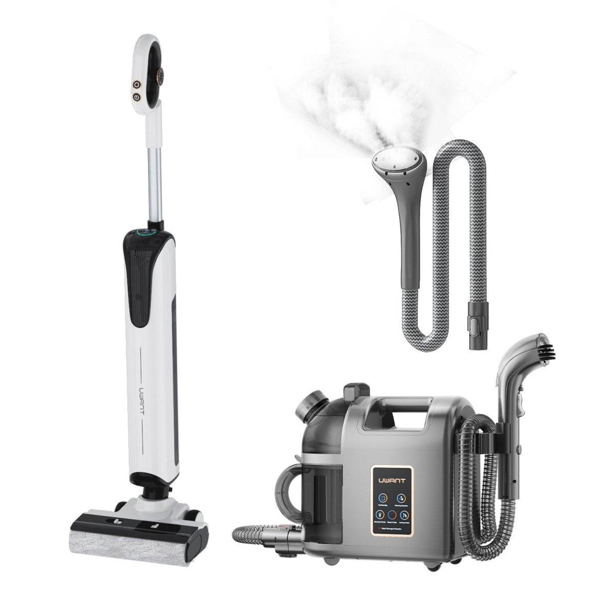 UWANT EuropeCombo - D100 Wet And Dry Vacuum Cleaner x B200 Steam Cleaner with SteamerWet and Dry Vaccum Cleaners