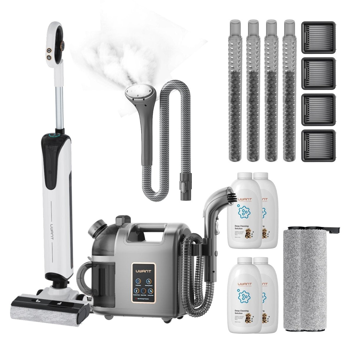 UWANT EuropeCombo - D100 Wet And Dry Vacuum Cleaner x B200 Steam Cleaner with SteamerWet and Dry Vaccum Cleaners