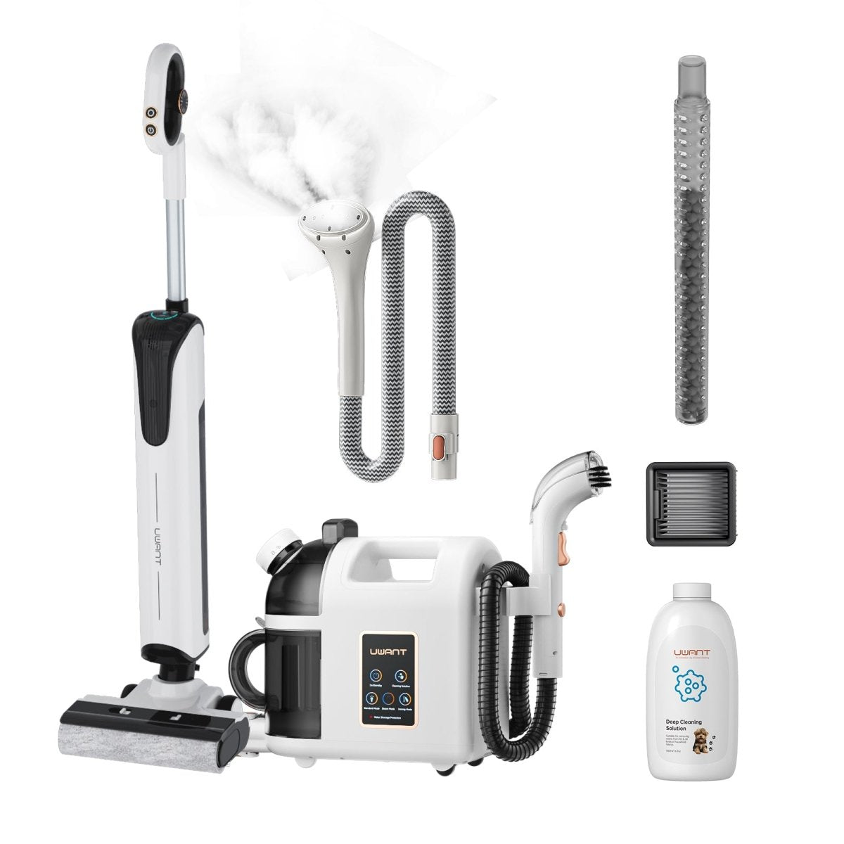 UWANT EuropeCombo - D100 Wet And Dry Vacuum Cleaner x B200 Steam Cleaner with SteamerWet and Dry Vaccum Cleaners