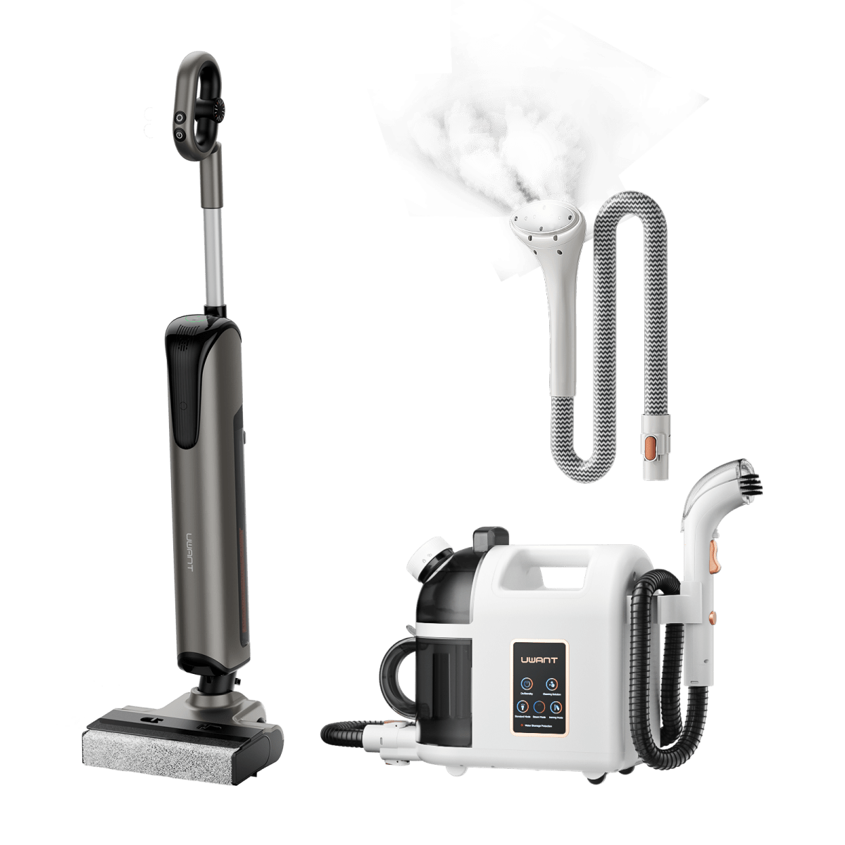 UWANT EUCombo - D700 Wet And Dry Vacuum Cleaner x B200 Steam Cleaner with Steamer
