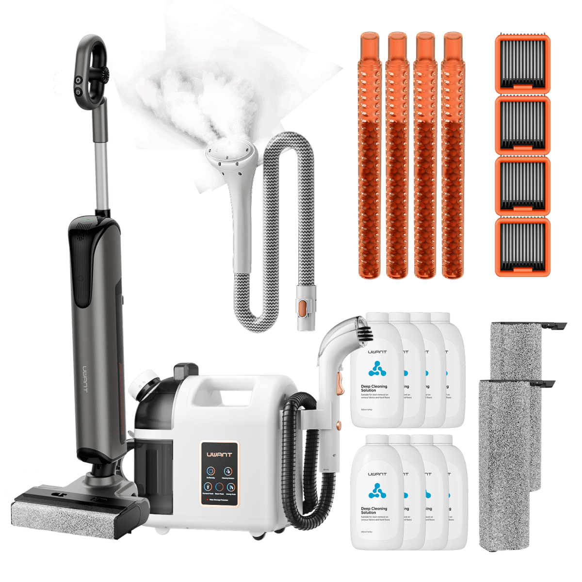 UWANT EUCombo - D700 Wet And Dry Vacuum Cleaner x B200 Steam Cleaner with Steamer